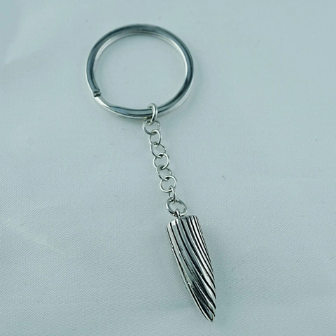 Llavero de Acero de Titanio para Hombre Forma de Bala Estilo Industrial Vintage Textura Espiral Llavero de Metal Diseño Retro Accesorios