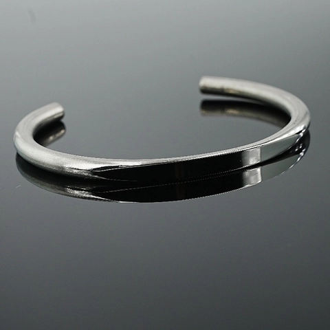 Bracciale Rigido in Acciaio Inossidabile a Forma di C Con Scanalatura Lucido Unisex Bracciale a Polsino Regalo Gioielli Donna Uomo