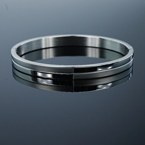 Minimalist Unisex Titanium Steel Bangle Frosted Polished Splicing Stainless Steel Bracelet Jewelry For Men Women Fashion Gift