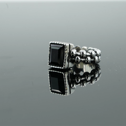 Vintage Roestvrij Staal Smaragdgeslepen Zirconia Zegelring Voor Heren Dames Punk Retro Zwarte Agaat Tijgeroog Strass Band Sieraden