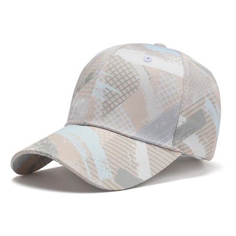 Damen Baumwolle Baseballkappe Abstrakte Geometrie Graffiti Druck Gebogene Krempe Verstellbarer Street Style Sonnenschutz Mode Hut
