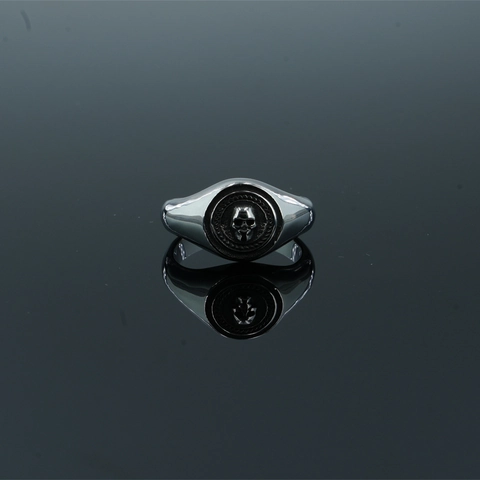 Anello con Sigillo a Teschio Vintage in Acciaio al Titanio Acciaio Inossidabile Punk Gotico per Uomo Donna Gioielli Retro Hip Hop