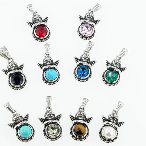 Vintage Edelstahl Schutzengel Anhänger Halskette Retro Gothic Strass Künstliche Perle Halskette Für Herren Damen