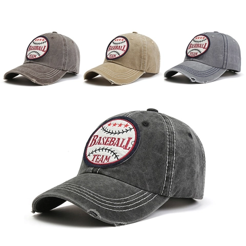 Gorra de Béisbol de Algodón Lavado Vintage Para Hombres Mujeres Bordada Ajustable Retro Deporte Al Aire Libre Sombrero Sol
