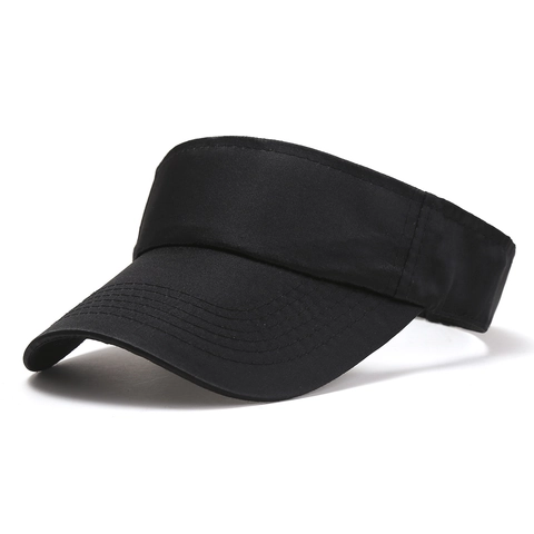 Satin Sun Visor Hat Sporty Breathable Adjustable Outdoor Running Beach UV Protection Cap For Men Women Solid Color Visor