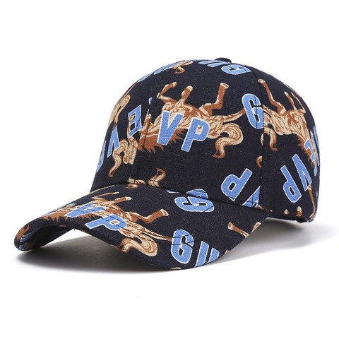 Cappellino da Baseball con Stampa All-over di Cavallo e Lettere Cappello da Sole Casual all'aperto per Uomo Donna Cappello alla Moda Regolabile
