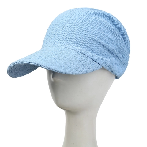 Gorra de Béisbol Plisada para Mujer Algodón Poliéster Protección Solar Color Sólido Transpirable Ajustable Aire Libre