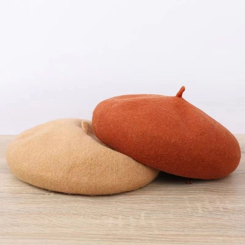 Women Classic Cotton Beret Hat French Style Solid Color Breathable Painter Cap For Daily Travel Vintage Mushroom Hat
