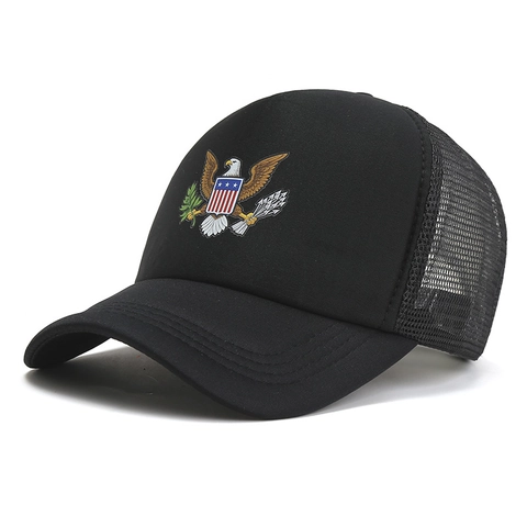 US Flagge Adler Trucker Mütze Mesh Atmungsaktiv Baseballkappe Verstellbare Outdoor Sonnenschutz Sport Hut Für Herren Damen