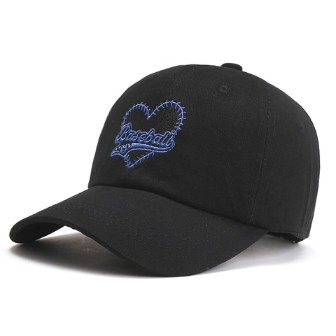 Berretto da Baseball in Misto Cotone con Ricamo a Cuore per Uomo Donna Cappello con Visiera Regolabile All'aperto Moda