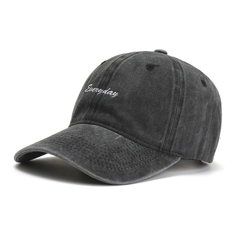 Gewaschene Baumwolle Baseballkappe Für Herren Damen Vintage Distressed Bestickt Buchstabe Everyday Verstellbare Outdoor Sonnenhut