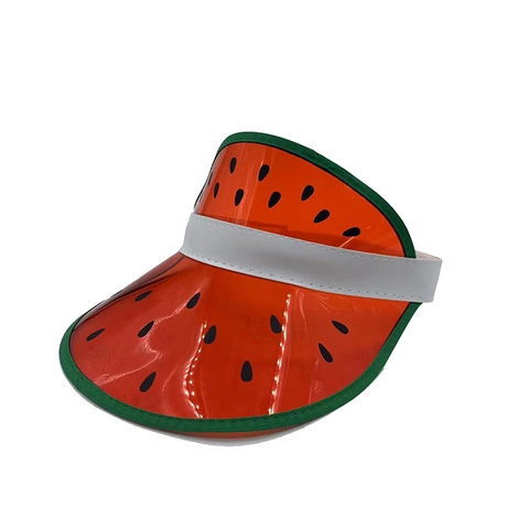 Visiera Parasole Con Motivo Anguria in Plastica PVC Trasparente Berretto da Spiaggia Estivo Con Cinturino Elastico Regolabile per Uomo Donna