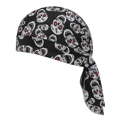 Unisex Punk Schedel Print Piratenhoed Durag Bandana Acryl Hoofddoek Voor Outdoor Wielrennen Halloween Feest Performance