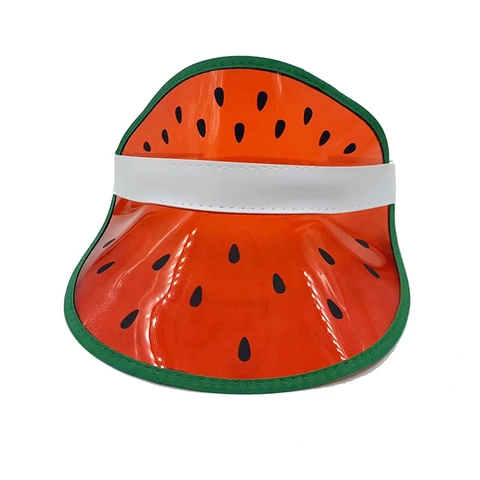 Visiera Parasole Con Motivo Anguria in Plastica PVC Trasparente Berretto da Spiaggia Estivo Con Cinturino Elastico Regolabile per Uomo Donna