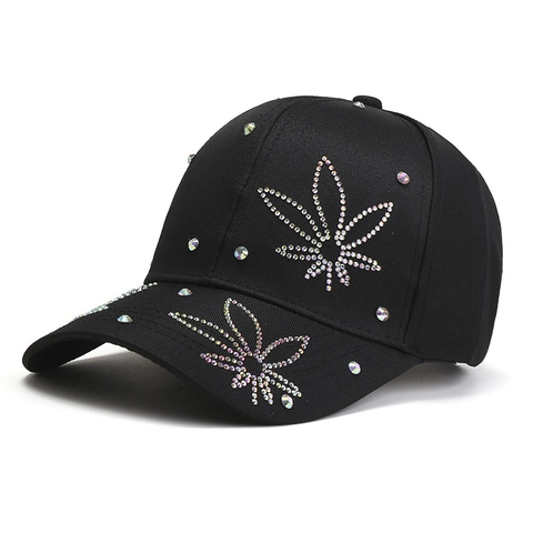 Dames Mode Strass Honkbalpet Ademend Zonbescherming Polyester Satijn Ingelegde Bling Bling Outdoor Verstelbare Hoed