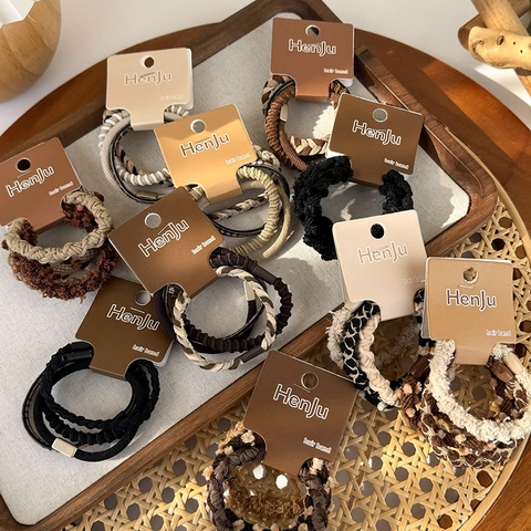 Elastici Per Capelli Intrecciati Vintage In Tessuto Alta Elasticità Scrunchies Porta Coda Minimalisti Per Donna Ragazza Accessorio Quotidiano