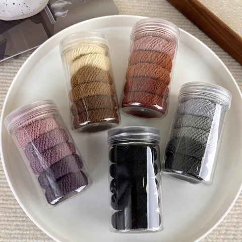 Gestrickte Hochelastische Haargummis Für Damen Dickes Haarseil Nahtloser Pferdeschwanzhalter Im Glas Koreanische Haaraccessoires