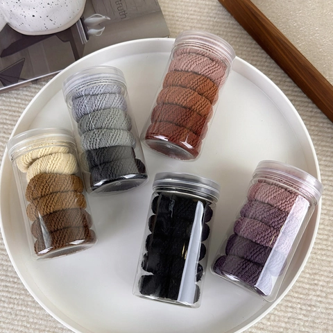 Gestrickte Hochelastische Haargummis Für Damen Dickes Haarseil Nahtloser Pferdeschwanzhalter Im Glas Koreanische Haaraccessoires