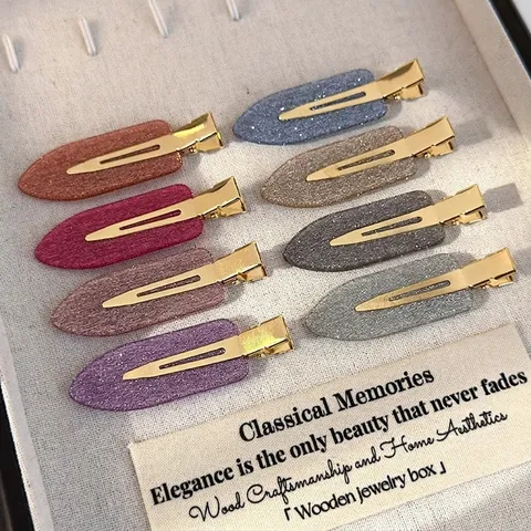 Glitzer Entenschnabel Haarspangen im Koreanischen Stil für Damen Glänzende Metall Haarnadeln Elegante Haarzubehör