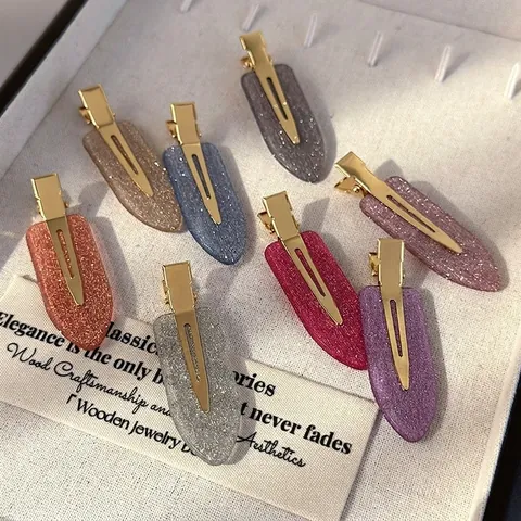 Glitzer Entenschnabel Haarspangen im Koreanischen Stil für Damen Glänzende Metall Haarnadeln Elegante Haarzubehör