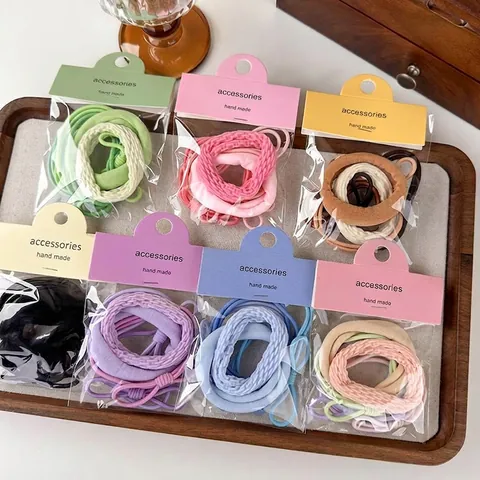 Candy Color Bow Hair Ties High Elastic Fabric Ponytail Holders Korean Style Sweet Hair Accessories For Women Girls