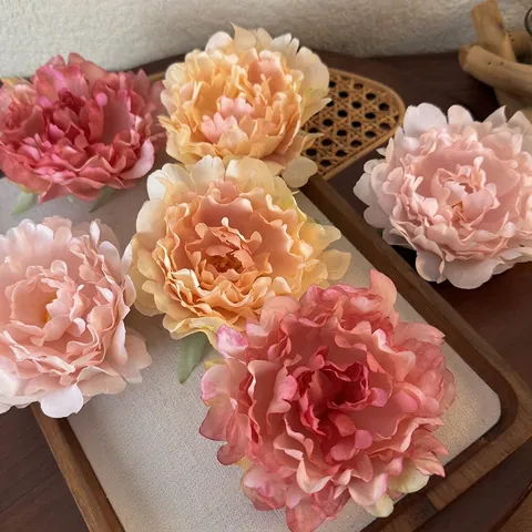 Französische Vintage Stoff Pfingstrose Haarklammer Handgefertigt Entenschnabel Clip Für Damen Frühling Sommer Urlaub Blumiger Haarschmuck