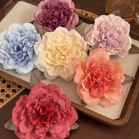 Fermaglio per Capelli a Forma di Peonia in Stile Cinese Vintage Molletta a Becco d'Anatra Elegante Forcina Laterale per Donna Fotografia