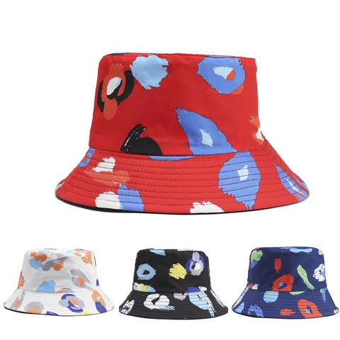 Unisex Baumwolle Bedruckter Anglerhut Streetwear Graffiti Abstraktes Muster Sonnenschutz Faltbar Outdoor Reisen Fischerhut