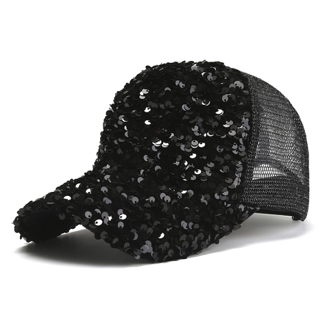 Glinsterende Pailletten Baseballpet Mode Mesh Zonnehoed Glitter Trucker Pet Voor Dames Heren Outdoor Reizen Zomer Zonwering Hoofddeksels