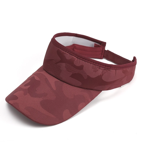 Visera de Sol de Algodón Jacquard de Camuflaje Transpirable Protección Solar Correr al Aire Libre Golf Tenis Gorra Deportiva Ajustable Unisex