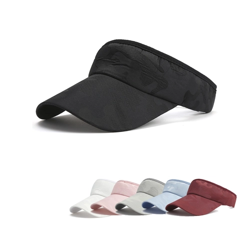Visera de Sol de Algodón Jacquard de Camuflaje Transpirable Protección Solar Correr al Aire Libre Golf Tenis Gorra Deportiva Ajustable Unisex