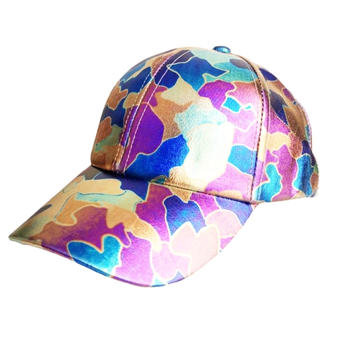 Berretto da Baseball con Squame di Pesce Sirena Cangiante Cappello Hip Hop Olografico Laser Regolabile per Esterni Uomo Donna