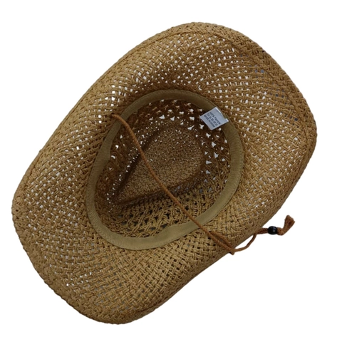 Herren Cowboy Strohhut Mit Breiter Krempe Sommer Atmungsaktiver Ausgehöhlter Sonnenhut Lässiger Britischer Stil Jazzhut Für Reisen