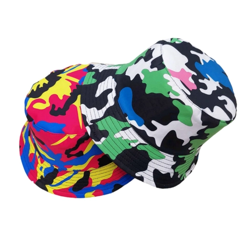 Kleurrijke Camouflage Katoen Vissershoed Voor Mannen Vrouwen Outdoor Zonbescherming Mode Zomer Strand Hoed