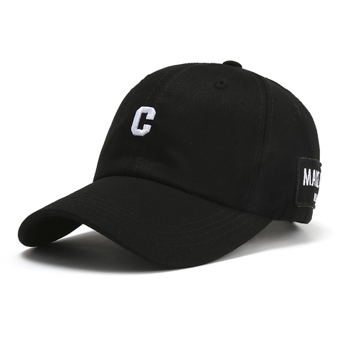 Berretto da Baseball in Cotone da Donna con Lettera C Ricamata Protezione Solare Cappello Vintage Regolabile All'aperto Casual