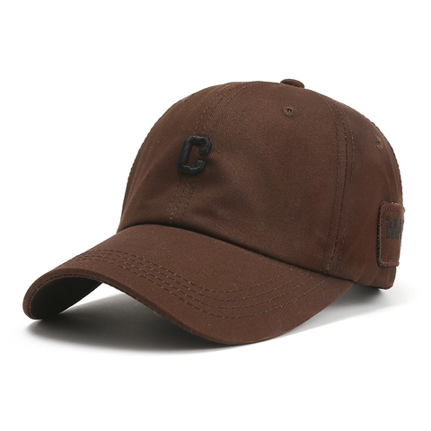 Berretto da Baseball in Cotone da Donna con Lettera C Ricamata Protezione Solare Cappello Vintage Regolabile All'aperto Casual