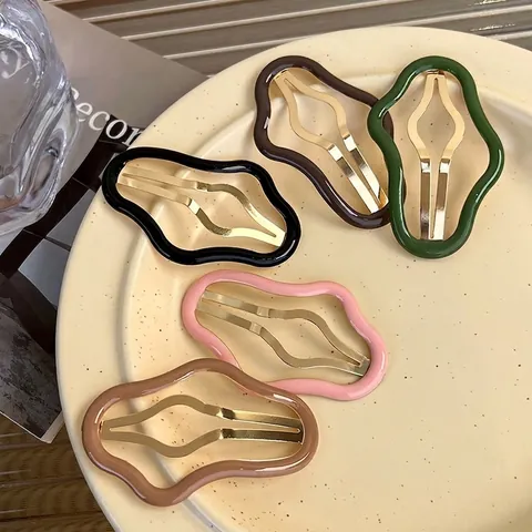 Fermaglio per Capelli BB in Lega Traforata a Forma di Nuvola Stile Coreano Clip Laterale Smaltata per Donna Accessorio Quotidiano
