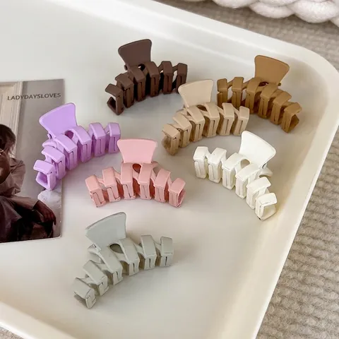 Piccola Molla per Capelli in Acrilico Opaco Stile Coreano Minimalista Forcina Smerigliata Clip per Capelli Antiscivolo per Donna