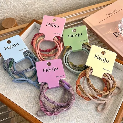 Elastische Haarbänder Kollektion Stoff Gestrickte Haarbänder Schleife Minimalistisch Pferdeschwanz Halter Damen Haarschmuck
