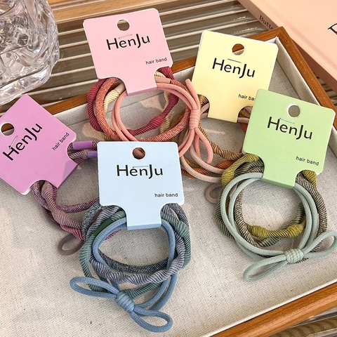 Elastic Hair Ties Collection Fabric Knitted Hair Bands Bow Minimalist Ponytail Holder For Women Daily Hair Accessories