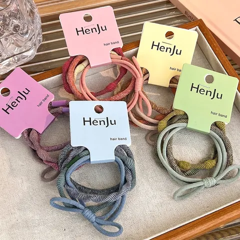 Elastische Haarbänder Kollektion Stoff Gestrickte Haarbänder Schleife Minimalistisch Pferdeschwanz Halter Damen Haarschmuck