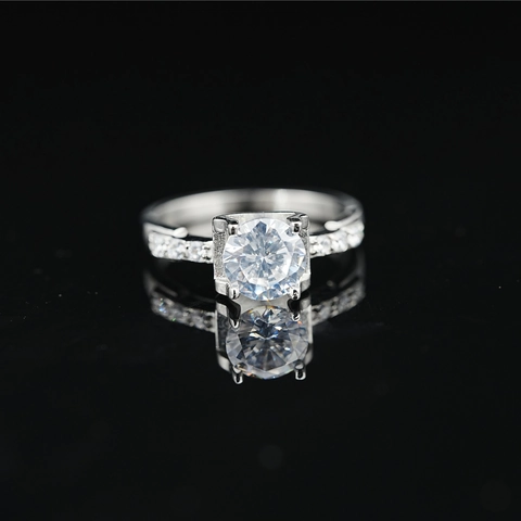 Anillo Clásico de Acero de Titanio Moissanita Diamante Vintage Corazón Circonita Compromiso Boda Para Mujeres Hombres Joyería Unisex