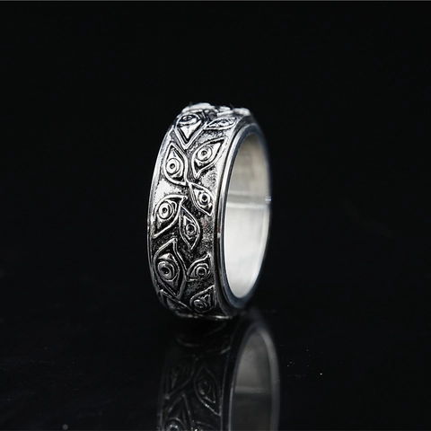Vintage Titanium Steel Eye of Horus Relief Ring For Men Women Evil Eye Pattern Band Ring Gothic Punk Fashion Jewelry Gift