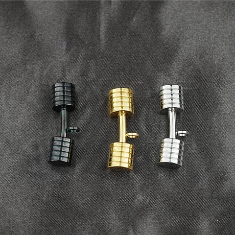 Vintage Stainless Steel Dumbbell Pendant Only Without Chain For Men Women Fitness Hip Hop Gym Theme Accessory Jewelry