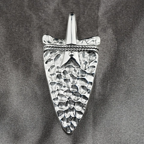 Vintage Titanium Steel Arrowhead Star Pendant Necklace For Men Punk Hammered Texture Spearhead Jewelry Masculine Charm Gift