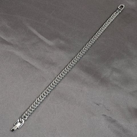 Bracciale a Catena Cuban Link in Acciaio al Titanio Unisex Lucido Bracciale Curb Minimalista Gioielli Hip Hop per Uomo Donna
