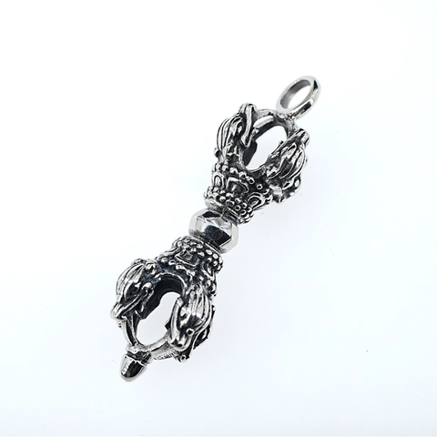 Collana con Ciondolo Vajra Dorje Vintage in Acciaio Inossidabile Gioielli Amuleto Etnico Religioso per Uomo Donna Regalo Phurba