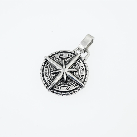 Collana Con Pendente Stella Bussola Vintage Per Uomo Donna Acciaio Inossidabile Titanio Gioielli Retro Hip Hop Streetwear