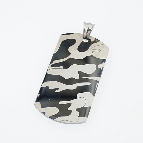 Collana con Ciondolo Targhetta Militare Hip Hop in Acciaio Inossidabile con Stampa Mimetica per Uomo Gioielli Moda Stile Militare