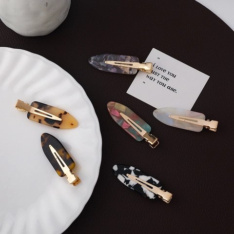 Vintage Marmeren Patroon Acryl Krokodillen Haarclips Voor Dames Geen Knik Make-Up Styling Haarpelden Mode Haaraccessoires